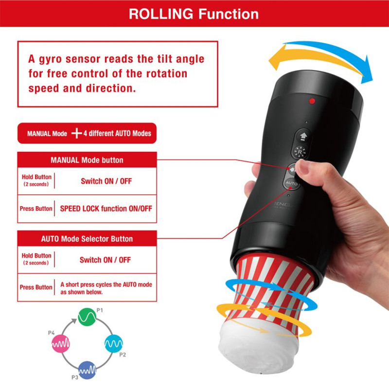 Автоматический мастурбатор Tenga VACUUM GYRO ROLLER, ротация и вакуум, совместимый с Tenga Cup Автоматический мастурбатор Tenga VACUUM GYRO ROLLER, ротация и вакуум, совместимый с Tenga Cup
