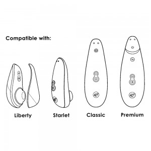 Змінні насадки Womanizer Premium, Classic, Liberty, Starlet - M, Малинові, 3 шт