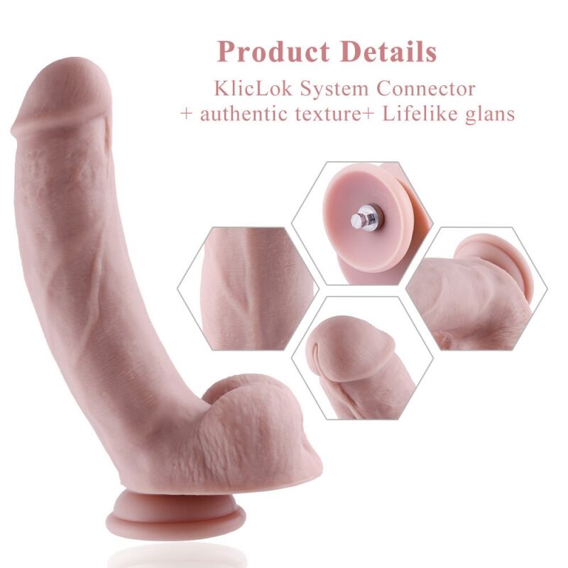 Силіконовий фалоімітатор для секс-машин Hismith 8.3″ Silicone Dildo, вигнутий, система KlicLok Силіконовий фалоімітатор для секс-машин Hismith 8.3″ Silicone Dildo, вигнутий, система KlicLok