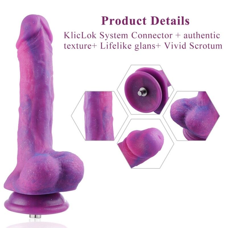 Фаллоимитатор с вибрацией для секс-машин Hismith 8.2 Purple Silicone Dildo with Vibe, KlicLok Фаллоимитатор с вибрацией для секс-машин Hismith 8.2 Purple Silicone Dildo with Vibe, KlicLok