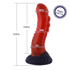 Силиконовый дилдо Hismith 8.35 Curved Silicone Dildo Red Monster Series