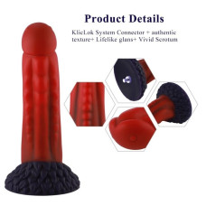 Силиконовый дилдо Hismith 8.35 Curved Silicone Dildo Red Monster Series