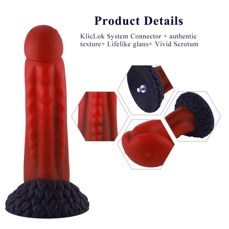 Силіконовий дилдо Hismith 8.35 Curved Silicone Dildo Red Monster Series Силіконовий дилдо Hismith 8.35 Curved Silicone Dildo Red Monster Series