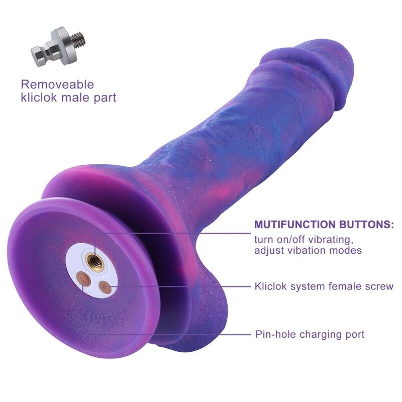 Фаллоимитатор с вибрацией для секс-машин Hismith 8.2 Purple Silicone Dildo with Vibe, KlicLok Фаллоимитатор с вибрацией для секс-машин Hismith 8.2 Purple Silicone Dildo with Vibe, KlicLok