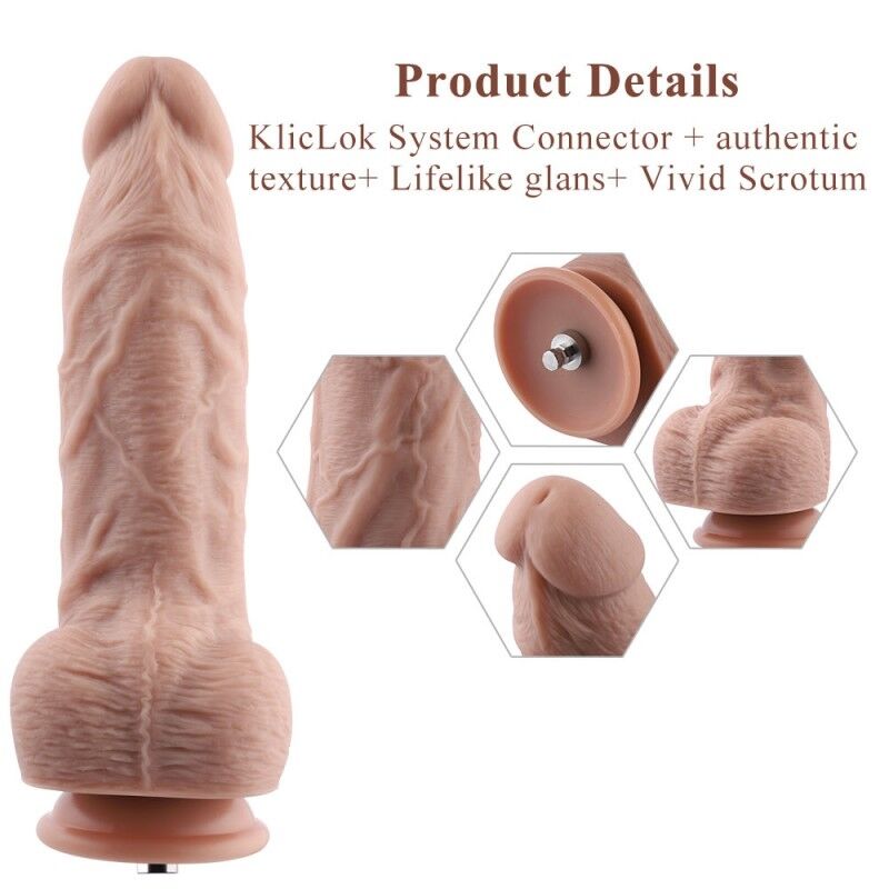 Гнучкий фалоімітатор для секс-машин Hismith 9.25″ Silicone Dildo, система KlicLok Гнучкий фалоімітатор для секс-машин Hismith 9.25″ Silicone Dildo, система KlicLok