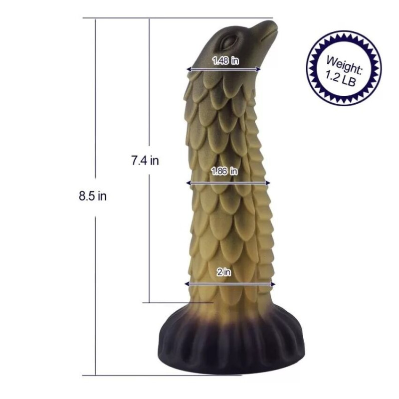 Силиконовый дилдо Hismith 8.5 Squama Beast Silicone Dildo Monster Series