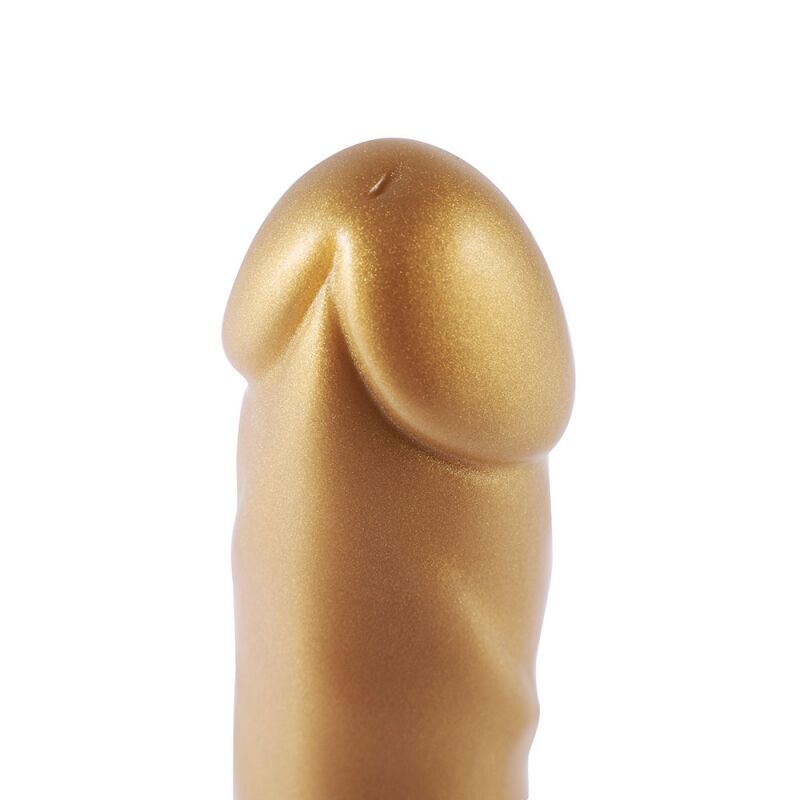 Золотой фаллоимитатор Hismith 6.8″ Golden Silicone Dildo, система KlicLok Золотой фаллоимитатор Hismith 6.8″ Golden Silicone Dildo, система KlicLok