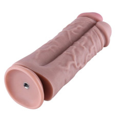 Подвійний дилдо для секс-машин Hismith 8.5″ Two Cocks One Hole Silicone Dildo