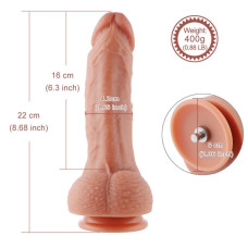 Ультрареалістичний фалоімітатор для секс-машин Hismith 8.3″ 2-layers Silicone Flesh Dildo, 2-шаровий