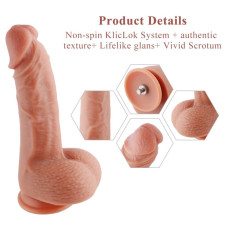 Ультрареалістичний фалоімітатор для секс-машин Hismith 8.3″ 2-layers Silicone Flesh Dildo, 2-шаровий
