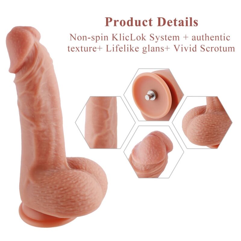 Ультрареалістичний фалоімітатор для секс-машин Hismith 8.3″ 2-layers Silicone Flesh Dildo, 2-шаровий Ультрареалістичний фалоімітатор для секс-машин Hismith 8.3″ 2-layers Silicone Flesh Dildo, 2-шаровий