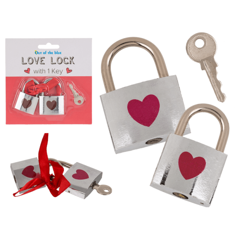 Металеві замочки з ключиком OOTB Love Lock, 4,7 см і 5 см