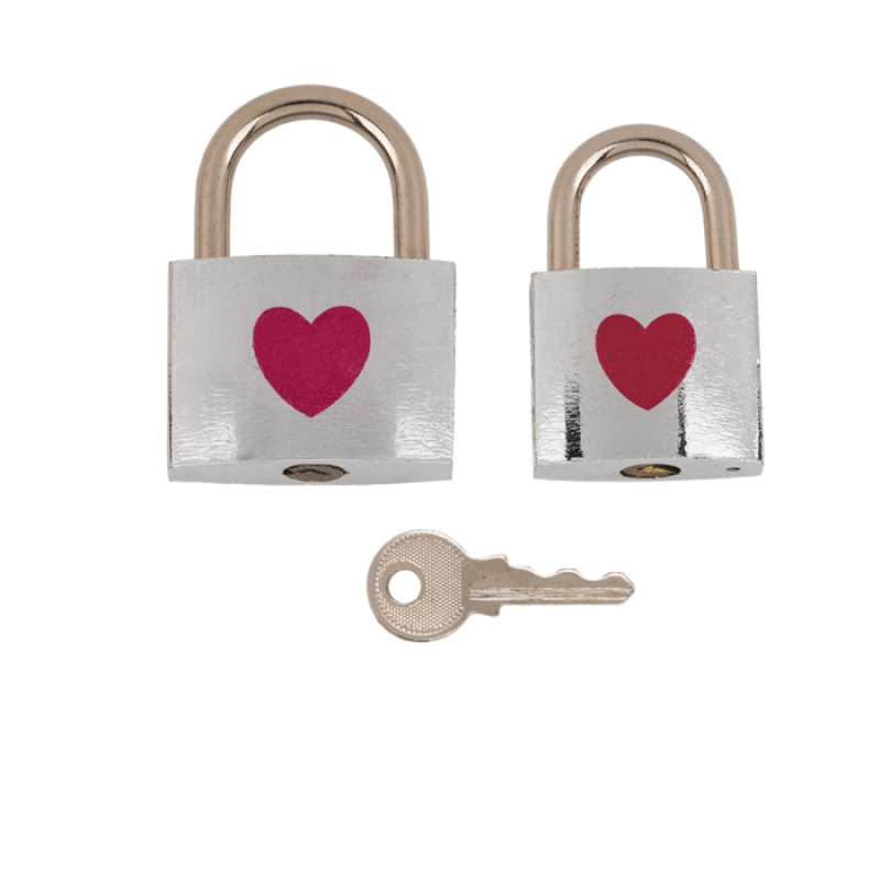 Металеві замочки з ключиком OOTB Love Lock, 4,7 см і 5 см