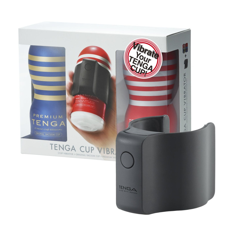 Вібронасадка Tenga CUP VIBRATOR, 7 режимів, 2 мастурбатори в комплекті
