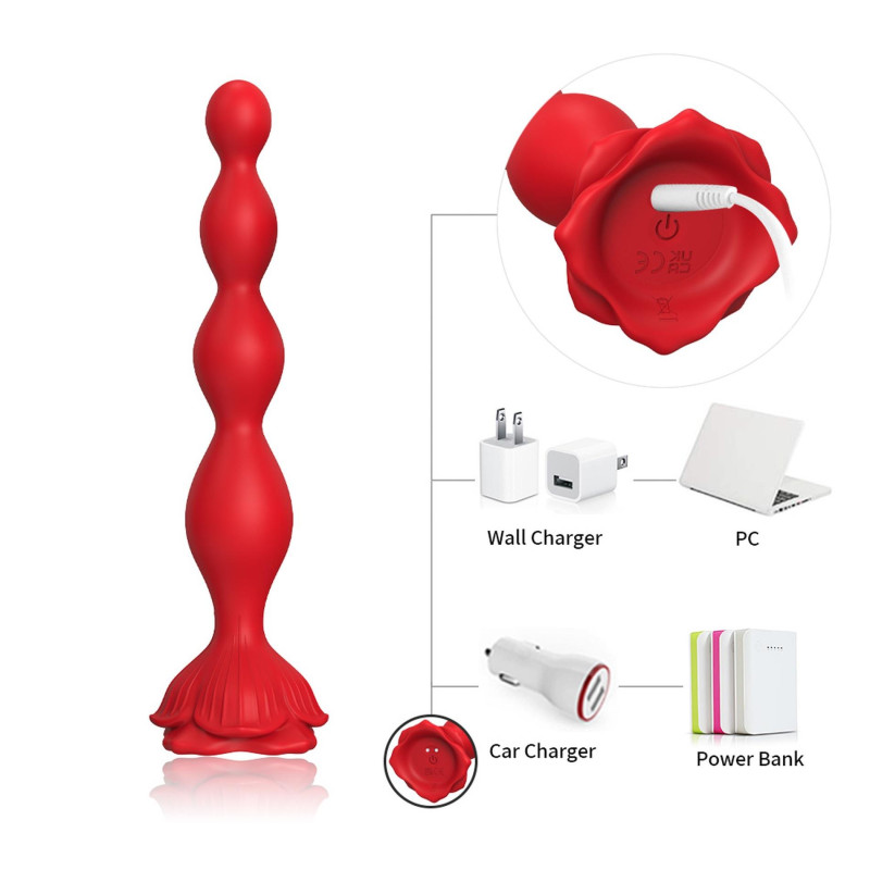 Анальный стимулятор B - Series Joy Rosestick Red, 9 Vibration Functions