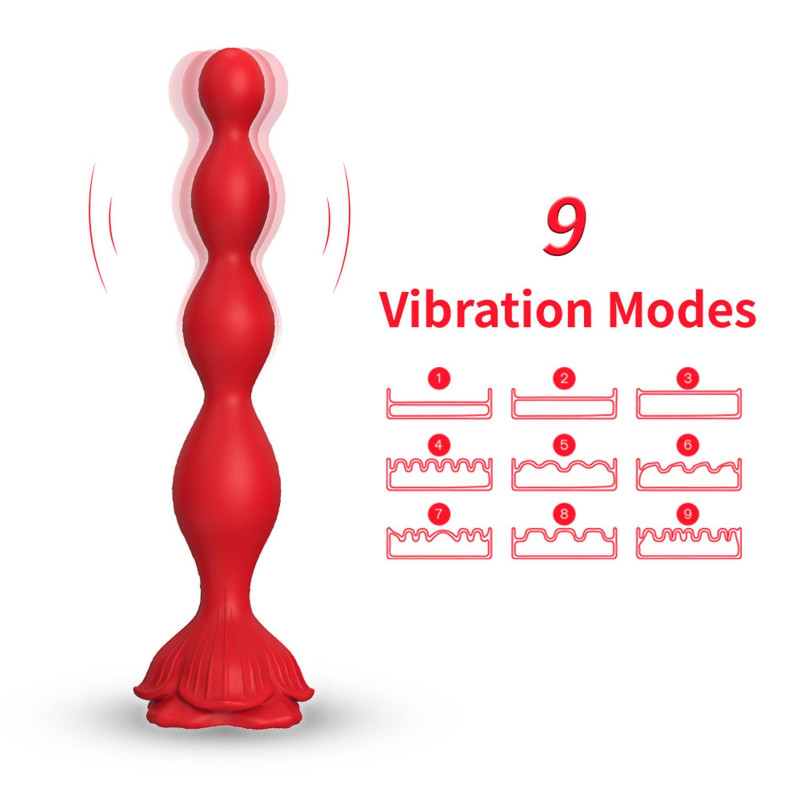 Анальный стимулятор B - Series Joy Rosestick Red, 9 Vibration Functions
