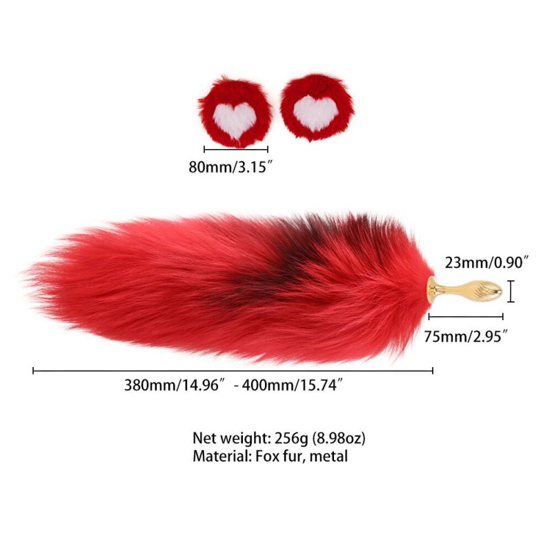 Анальна пробка з хвостом лисиці LOCKINK SEVANDA Red Vixen Set with Pear-shape Plug