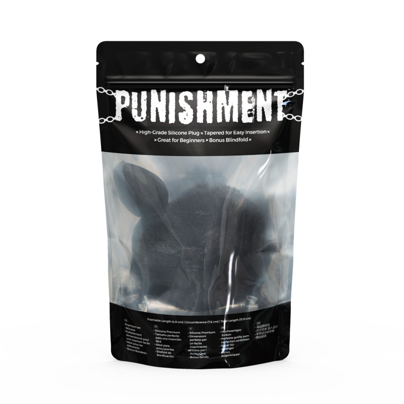 Анальна пробка з хвостом Punishment - Bunny Tail Silicone Anal Plug - Black