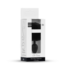 Анальна пробка B - Series HeavyFun Bunny Tail Silicone Black Plug Black
