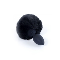 Анальна пробка B - Series HeavyFun Bunny Tail Silicone Black Plug Black