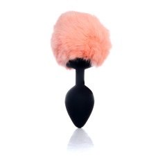 Анальна пробка B - Series HeavyFun Bunny Tail Silicone Black Plug Peach