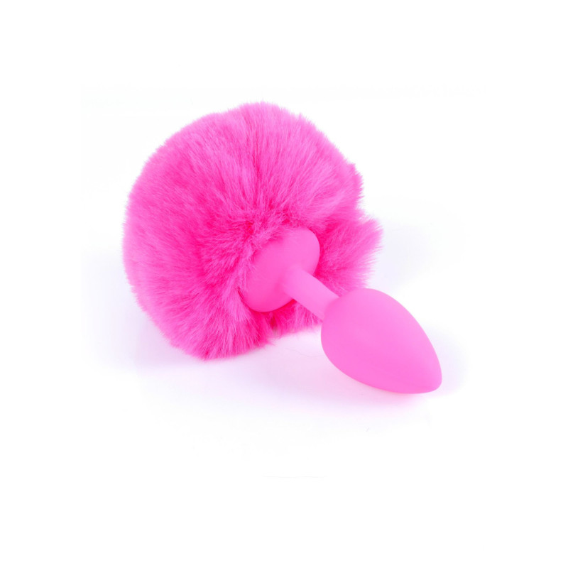 Анальна пробка B - Series HeavyFun Bunny Tail Silicone Pink Plug Pink