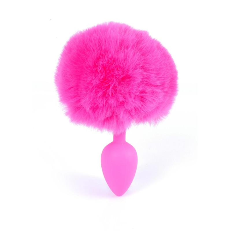 Анальна пробка B - Series HeavyFun Bunny Tail Silicone Pink Plug Pink