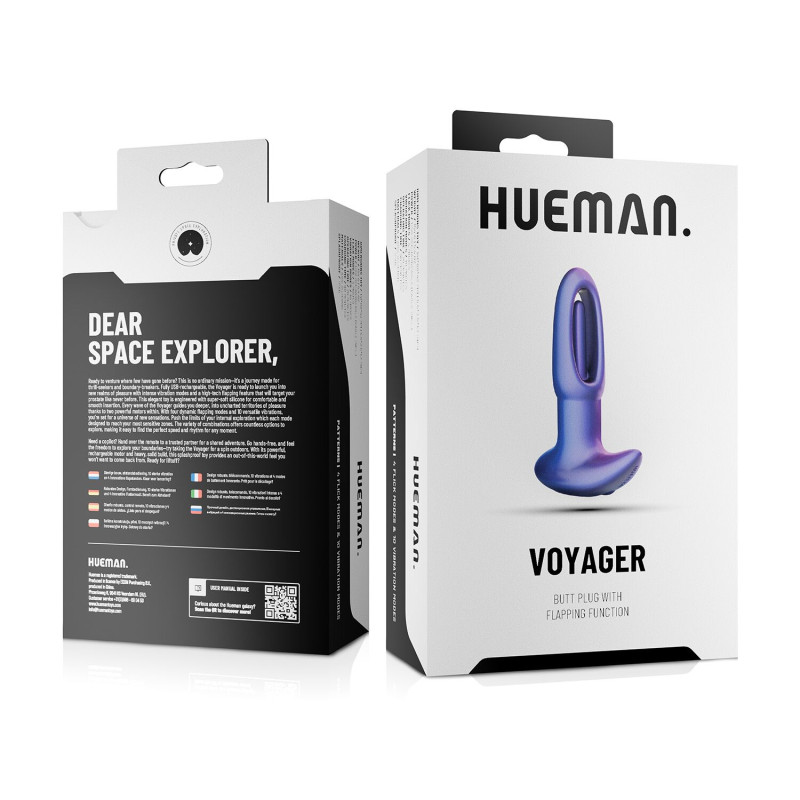 Анальна пробка з віброязичком Hueman - Voyager Butt Plug With Tapping