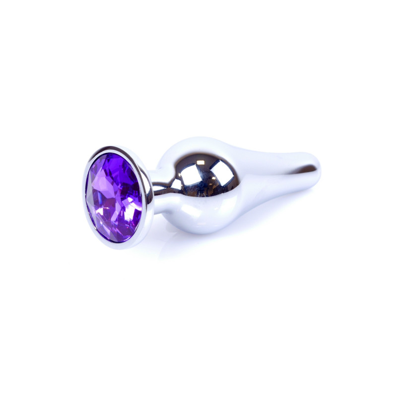 Анальная пробка B - Series HeavyFun Long Jewellery Silver Plug, диаметр 3 см, длина 9,5 см, Purple