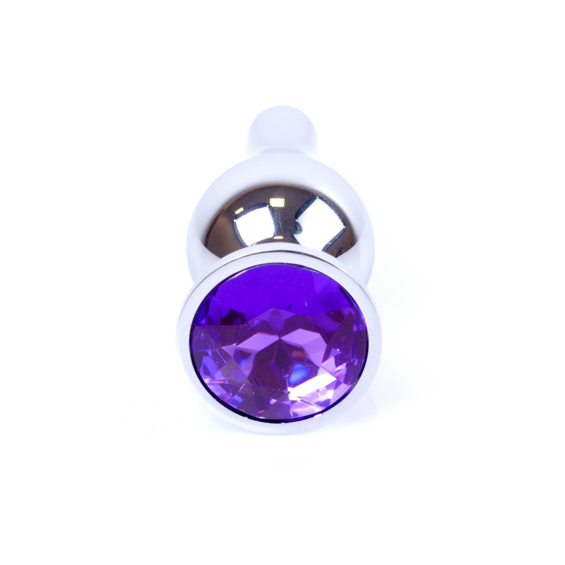 Анальная пробка B - Series HeavyFun Long Jewellery Silver Plug, диаметр 3 см, длина 9,5 см, Purple