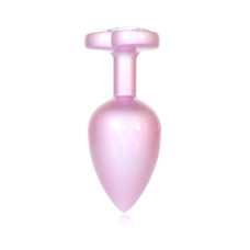 Анальна пробка B - Series HeavyFun Pearl Heart Jewellery Pink Plug Clear L