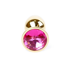 Анальна пробка B - Series HeavyFun Classic Jewellery Gold Plug, діаметр 2,7 см, довжина 7 см, Fuchsia