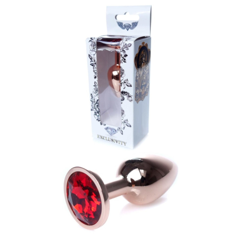 Анальна пробка B - Series HeavyFun Classic Jewellery Red Gold Plug, діаметр 2,7 см, довжина 7 см, Red