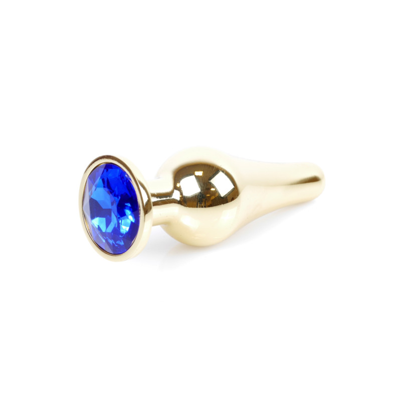 Анальна пробка B - Series HeavyFun Long Jewellery Gold Plug, діаметр 3 см, довжина 9,5 см, Dark Blue