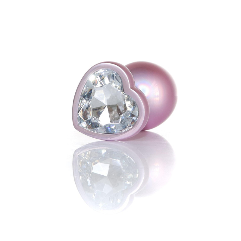 Анальна пробка B - Series HeavyFun Pearl Heart Jewellery Pink Plug Clear L