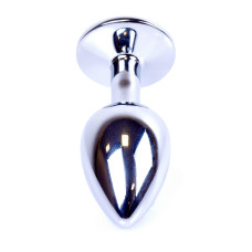 Анальная пробка B – Series HeavyFun Classic Jewellery Silver Plug, диаметр 2,7 см, длина 7 см, Blue