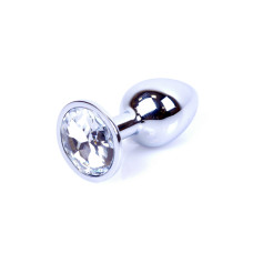 Анальная пробка B – Series HeavyFun Classic Jewellery Silver Plug, диаметр 2,7 см, длина 7 см, Clear