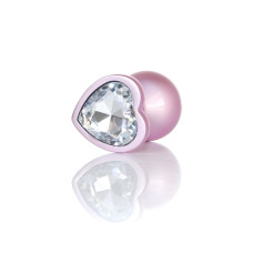 Анальная пробка B - Series HeavyFun Pearl Heart Jewellery Pink Plug Clear M