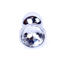 Анальная пробка B – Series HeavyFun Classic Jewellery Silver Plug, диаметр 2,7 см, длина 7 см, Clear
