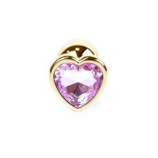 Анальна пробка B - Series HeavyFun Heart Jewellery Gold Plug, діаметр 2,7 см, довжина 7 см, Pink
