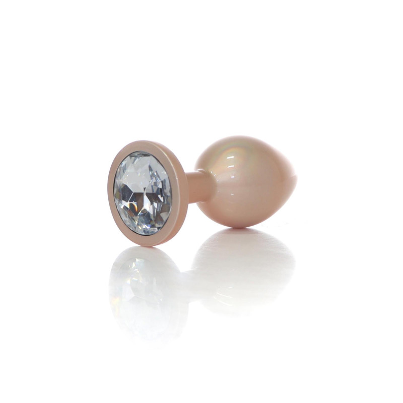 Анальная пробка B - Series HeavyFun Pearl Classic Jewellery Gold Plug Clear M