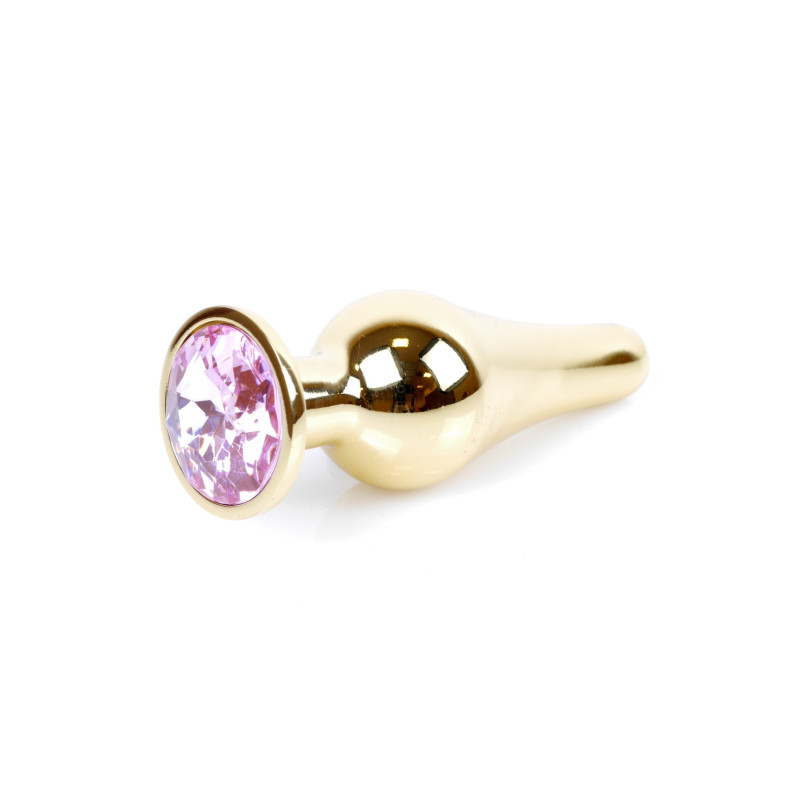 Анальная пробка B - Series HeavyFun Long Jewellery Gold Plug, диаметр 3 см, длина 9,5 см, Pink