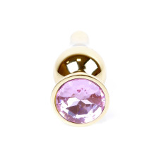 Анальная пробка B - Series HeavyFun Long Jewellery Gold Plug, диаметр 3 см, длина 9,5 см, Pink