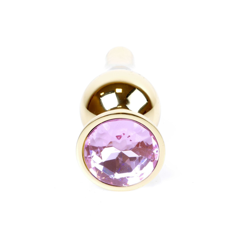 Анальная пробка B - Series HeavyFun Long Jewellery Gold Plug, диаметр 3 см, длина 9,5 см, Pink