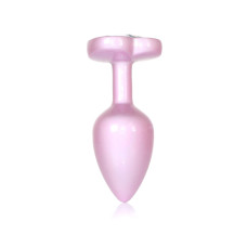 Анальна пробка B - Series HeavyFun Pearl Heart Jewellery Pink Plug Clear S