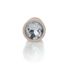 Анальна пробка B - Series HeavyFun Pearl Classic Jewellery Gold Plug Clear M