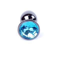 Анальна пробка B - Series HeavyFun Classic Jewellery Dark Silver Plug, діаметр 2,7 см, довжина 7 см, Blue