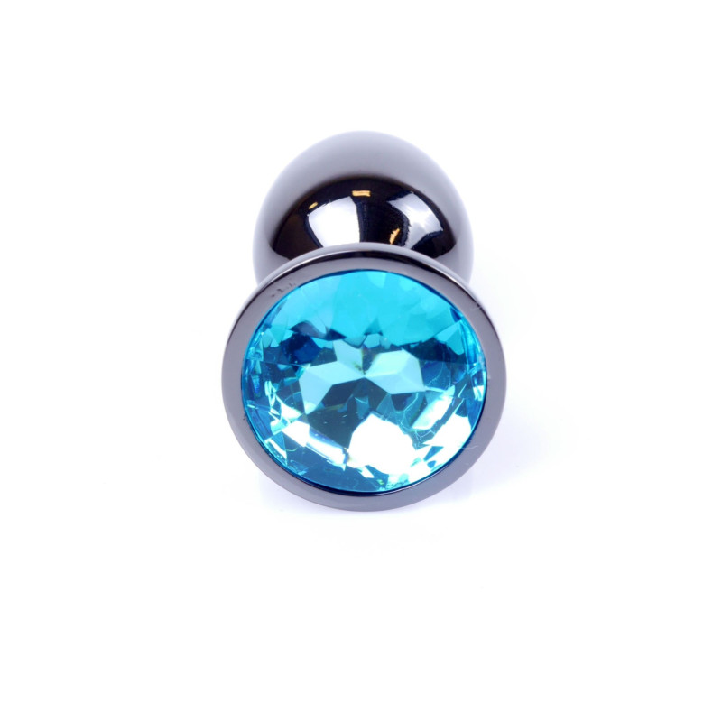 Анальна пробка B - Series HeavyFun Classic Jewellery Dark Silver Plug, діаметр 2,7 см, довжина 7 см, Blue
