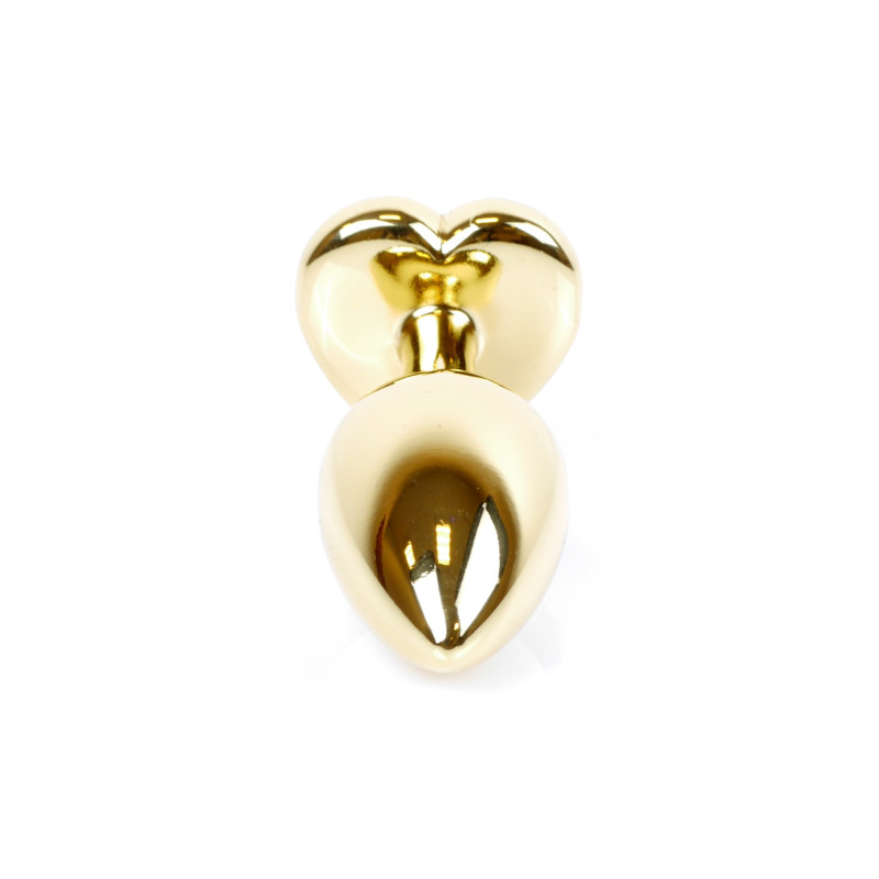 Анальна пробка B - Series HeavyFun Heart Jewellery Gold Plug, діаметр 2,7 см, довжина 7 см, Red