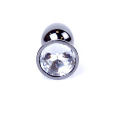 Анальна пробка B - Series HeavyFun Classic Jewellery Dark Silver Plug, діаметр 2,7 см, довжина 7 см, Clear